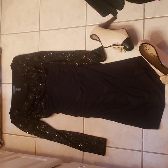 Lauren Ralph Lauren Dresses & Skirts - Lauren Ralph Lauren Black Sequin Midi Dress